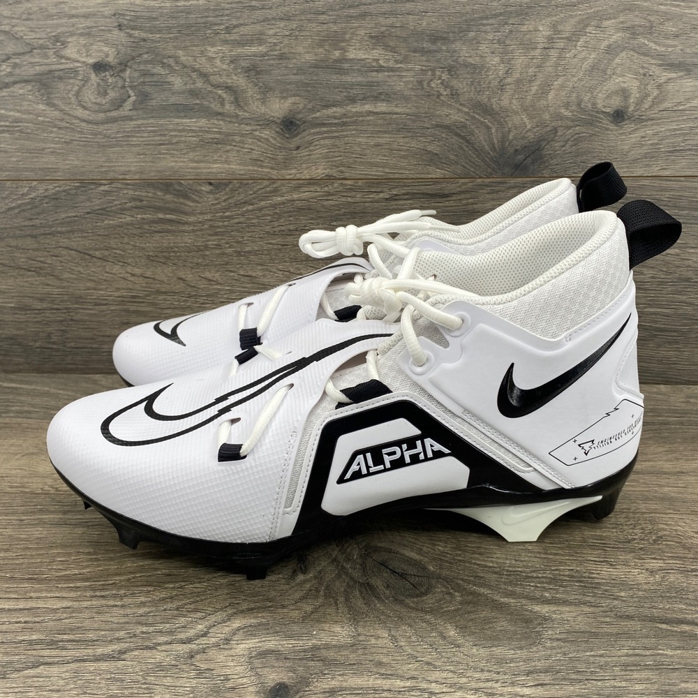 Nike Alpha Menace Pro 3 Football Cleats Mens 12.5 W White Black DH3292-100